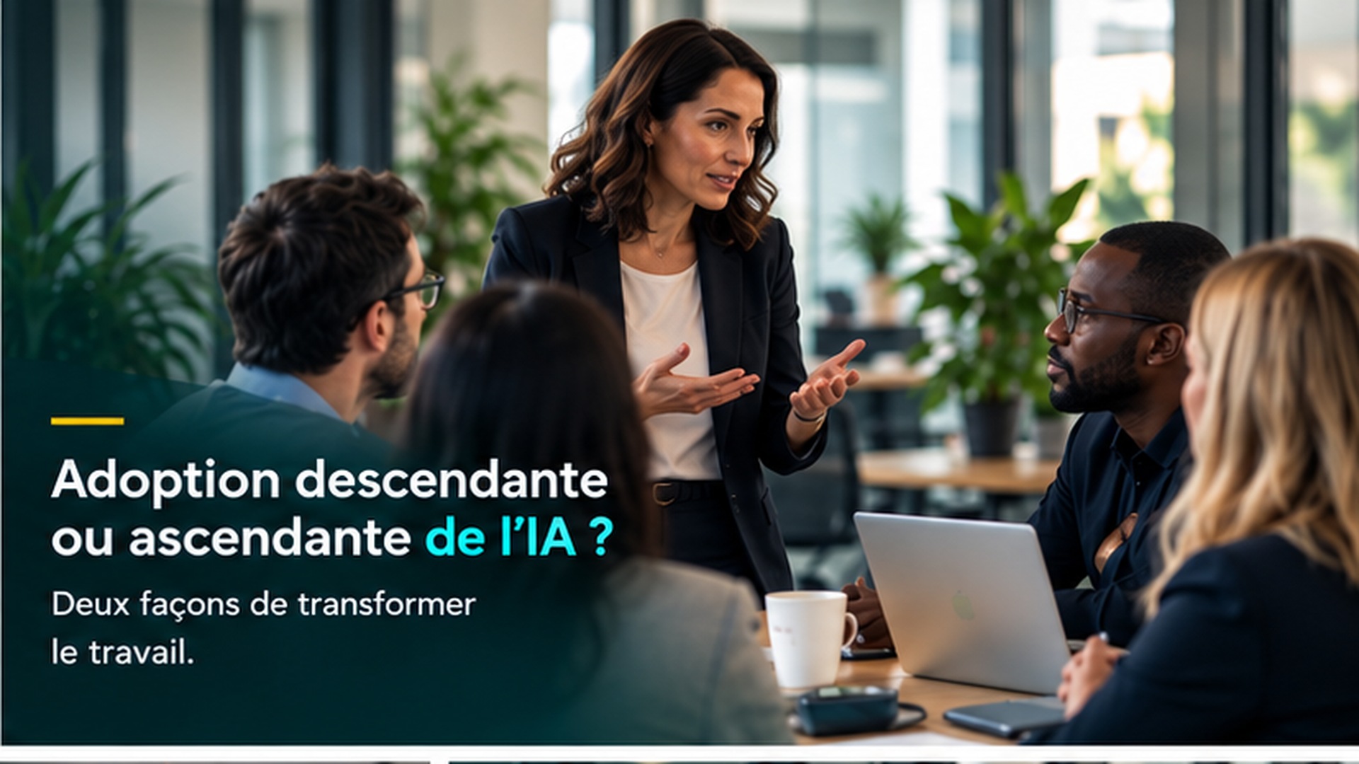 Une professionnelle anime une discussion entre adoption descendante et besoins du terrain.